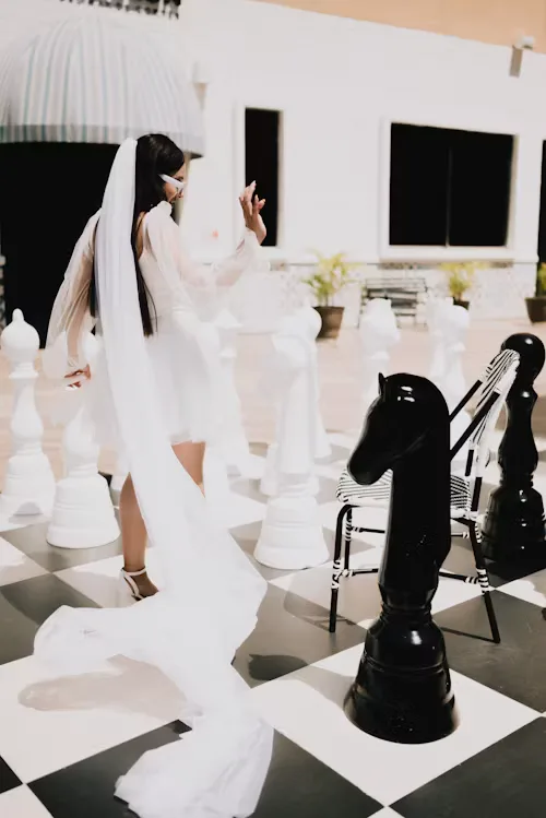 Black & white black white wedding 28
